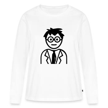 Professeur - T-shirt manches longues Premium bio Femme - blanc - Devant - Julia (174cm)