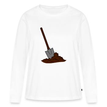 pelle, trou, tas, pelle, creuser, pelle, pioche, p - T-shirt manches longues Premium bio Femme - blanc - Devant - Julia (174cm)