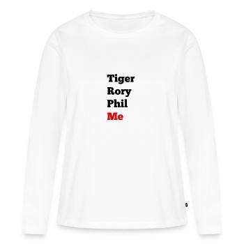 Tiger, Rory, Phil & me - T-shirt manches longues Premium bio Femme - blanc - Devant - Julia (174cm)