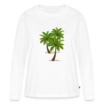 Palmiers - T-shirt manches longues Premium bio Femme - blanc - Devant - Julia (174cm)