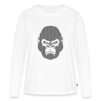Gorilla Face Graphics - Women's Premium Organic Long Sleeve Shirt - white - Front - Julia (174cm)