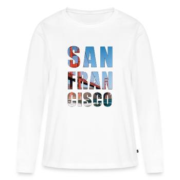 San Francisco - ville de rêve - T-shirt manches longues Premium bio Femme - blanc - Devant - Julia (174cm)
