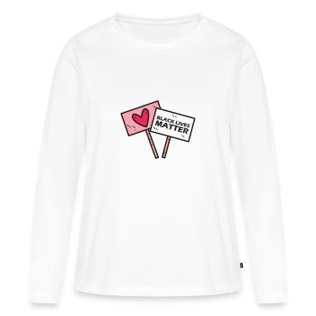 Black lives matter - T-shirt manches longues Premium bio Femme - blanc - Devant - Julia (174cm)