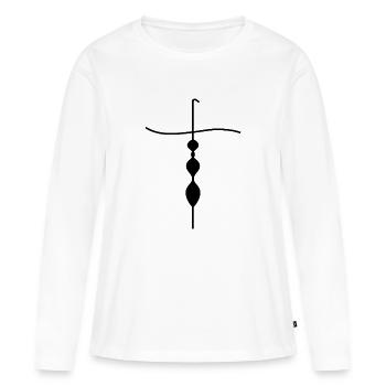 Jubé noir - T-shirt manches longues Premium bio Femme - blanc - Devant - Julia (174cm)