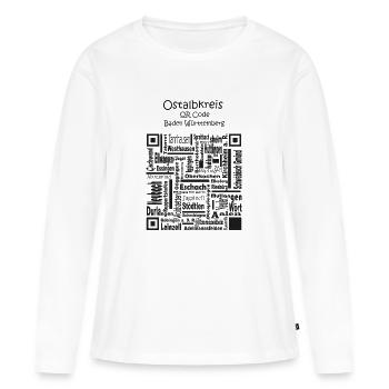 Design attrayant et cool Ostalbkreis - T-shirt manches longues Premium bio Femme - blanc - Devant - Julia (174cm)