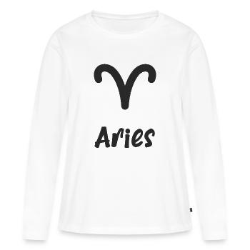 Bélier - T-shirt manches longues Premium bio Femme - blanc - Devant - Julia (174cm)
