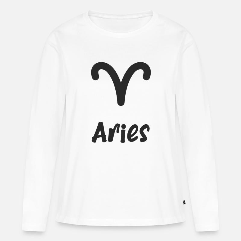 WIDDER - Frauen Premium Bio Langarmshirt - Weiß