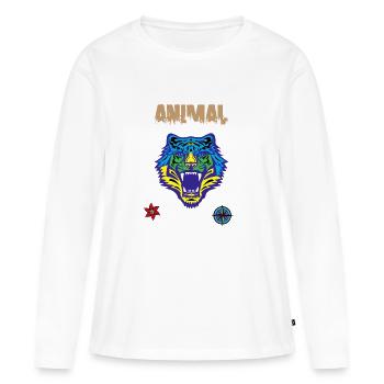 Griffe de tigre du Bengale - T-shirt manches longues Premium bio Femme - blanc - Devant - Julia (174cm)