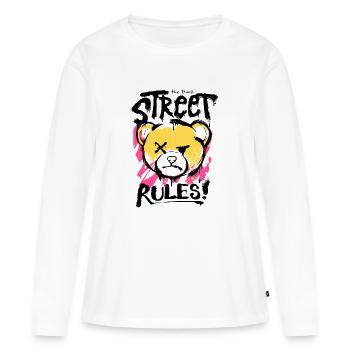 Règles de la rue - T-shirt manches longues Premium bio Femme - blanc - Devant - Julia (174cm)