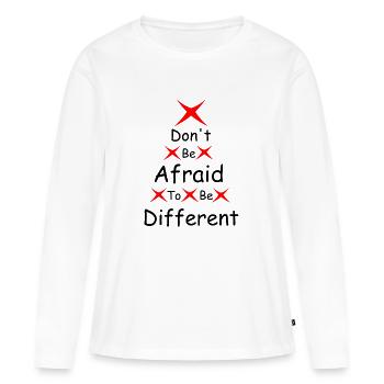 N’ayez pas peur d’être différent - T-shirt manches longues Premium bio Femme - blanc - Devant - Julia (174cm)