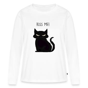 Embrasse-moi! - T-shirt manches longues Premium bio Femme - blanc - Devant - Julia (174cm)