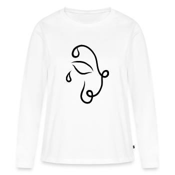 NOSTALGIE T-SHIRT EN V - T-shirt manches longues Premium bio Femme - blanc - Devant - Julia (174cm)