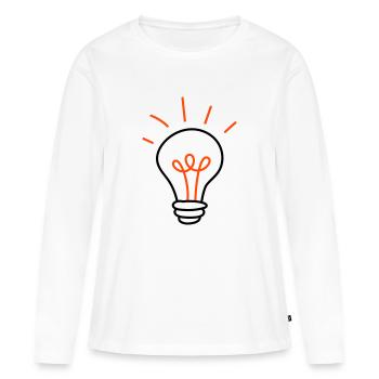 Gluehbirne - 2 Farben - Frauen Premium Bio Langarmshirt - Weiß - Vorne - Julia (174cm)