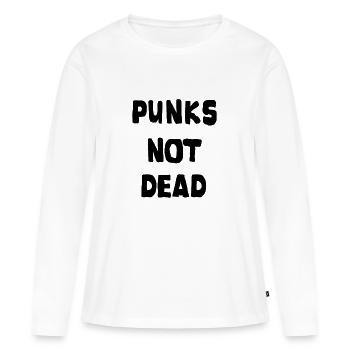 Punk Rock Musique punk Rétro Punks Le punk ne meurt jamais - T-shirt manches longues Premium bio Femme - blanc - Devant - Julia (174cm)