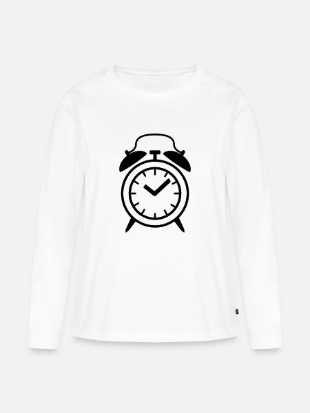 Wecker - Frauen Premium Bio Langarmshirt - Weiß