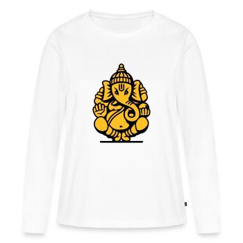 Ganesha Elephant No.04.2_2c - T-shirt manches longues Premium bio Femme - blanc - Devant - Julia (174cm)