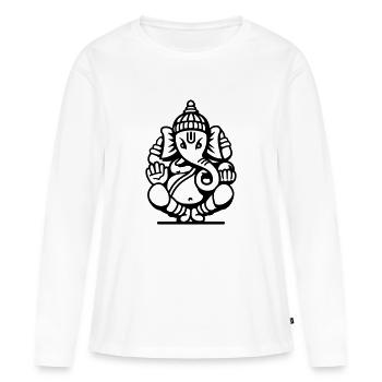 Ganesha Elephant No.04.2_1c - T-shirt manches longues Premium bio Femme - blanc - Devant - Julia (174cm)