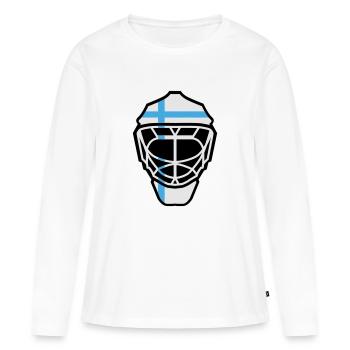 Hockey Goalie Mask Finlande - T-shirt manches longues Premium bio Femme - blanc - Devant - Julia (174cm)