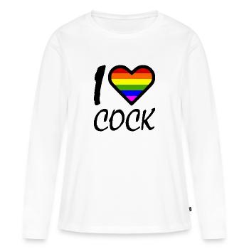 I love - T-shirt manches longues Premium bio Femme - blanc - Devant - Julia (174cm)