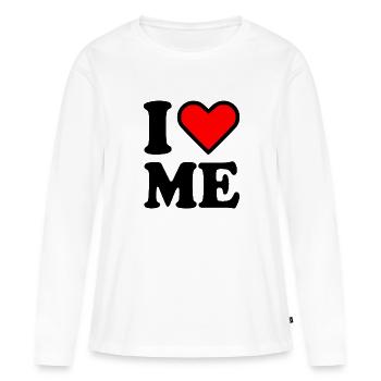 I love me - T-shirt manches longues Premium bio Femme - blanc - Devant - Julia (174cm)