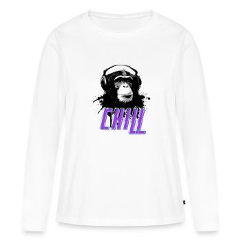 Chill Gorilla - Frauen Premium Bio Langarmshirt - Weiß - Vorne - Julia (174cm)