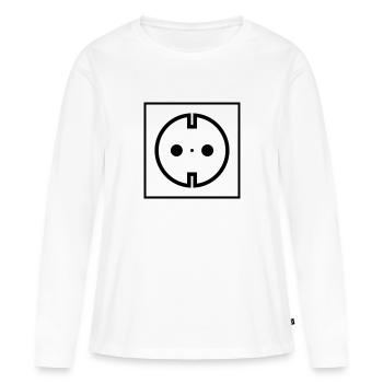 Steckdose Strom - Frauen Premium Bio Langarmshirt - Weiß - Vorne - Julia (174cm)