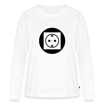 Steckdose Strom - Frauen Premium Bio Langarmshirt - Weiß - Vorne - Julia (174cm)