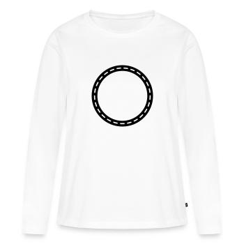 Contour du cercle vide - T-shirt manches longues Premium bio Femme - blanc - Devant - Julia (174cm)