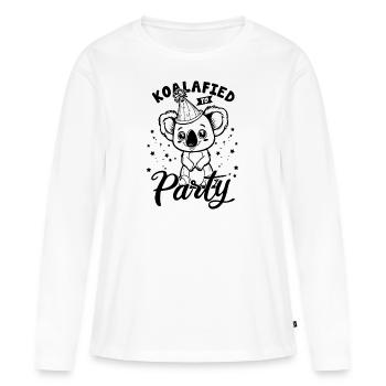 Koalafied à la fête Koala en disant drôle de fête d’enfant - T-shirt manches longues Premium bio Femme - blanc - Devant - Julia (174cm)