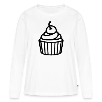 Cupcake - Frauen Premium Bio Langarmshirt - Weiß - Vorne - Julia (174cm)