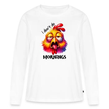 Poulet poule Coloré Ferme Isolé Coq Café - T-shirt manches longues Premium bio Femme - blanc - Devant - Julia (174cm)