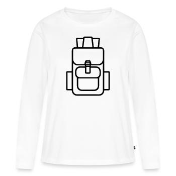 Sac à dos - T-shirt manches longues Premium bio Femme - blanc - Devant - Julia (174cm)