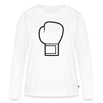 gant de boxe - T-shirt manches longues Premium bio Femme - blanc - Devant - Julia (174cm)