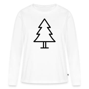 Sapin de Noël - T-shirt manches longues Premium bio Femme - blanc - Devant - Julia (174cm)