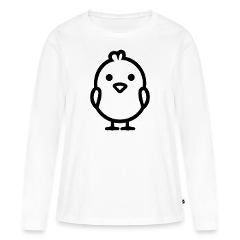 poussin - T-shirt manches longues Premium bio Femme - blanc - Devant - Julia (174cm)