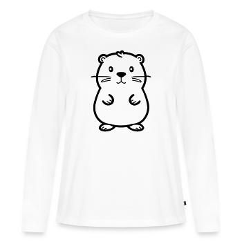 Castor - T-shirt manches longues Premium bio Femme - blanc - Devant - Julia (174cm)