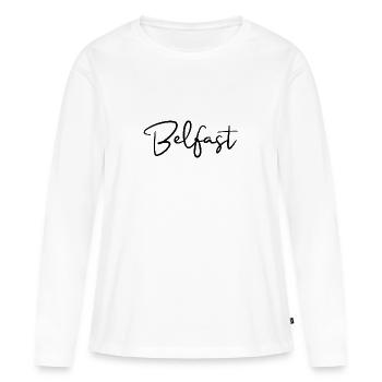 Belfast, capitale de l’Irlande du Nord - T-shirt manches longues Premium bio Femme - blanc - Devant - Julia (174cm)