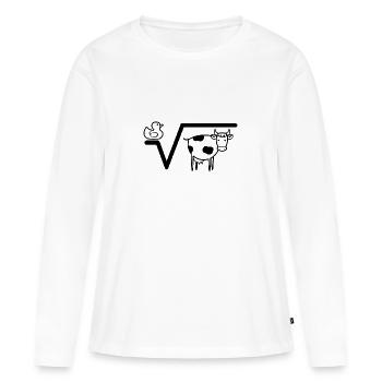 Racine de canard Vache N-te Racine de Q Math - T-shirt manches longues Premium bio Femme - blanc - Devant - Julia (174cm)