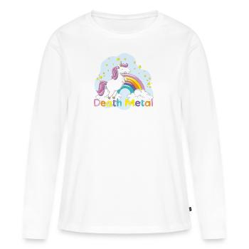 death metal licorne - T-shirt manches longues Premium bio Femme - blanc - Devant - Julia (174cm)