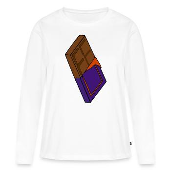 Tafel Schokolade Kostüm zu Fasching und Karneval - Frauen Premium Bio Langarmshirt - Weiß - Vorne - Julia (174cm)