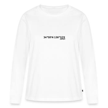 Coordonnées de l’hippodrome de Suzuka Japon - T-shirt manches longues Premium bio Femme - blanc - Devant - Julia (174cm)