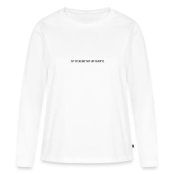 Coordonnées du Stade - T-shirt manches longues Premium bio Femme - blanc - Devant - Julia (174cm)
