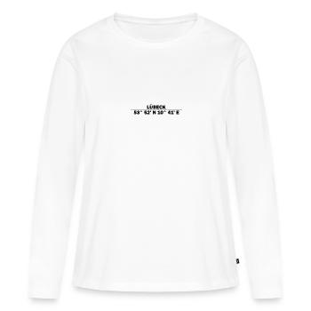 Coordonnées de Lübeck - T-shirt manches longues Premium bio Femme - blanc - Devant - Julia (174cm)