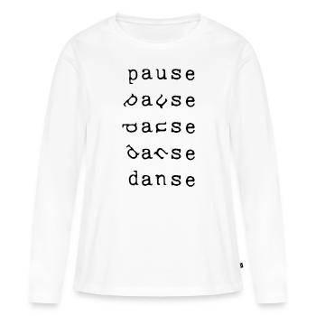 Danse - T-shirt manches longues Premium bio Femme - blanc - Devant - Julia (174cm)