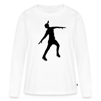 Eiskunstläuferin in stabiler Pose - Frauen Premium Bio Langarmshirt - Weiß - Vorne - Julia (174cm)