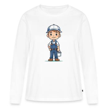 Maler, Lackierer oder Anstreicher - Frauen Premium Bio Langarmshirt - Weiß - Vorne - Julia (174cm)