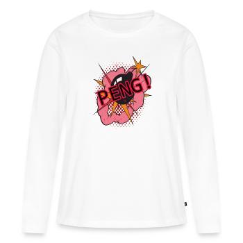 PENG! Bande dessinée dessin image bombe vintage rétro - T-shirt manches longues Premium bio Femme - blanc - Devant - Julia (174cm)