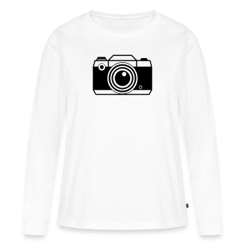 Appareil photo numérique photo photographe photo - T-shirt manches longues Premium bio Femme - blanc - Devant - Julia (174cm)