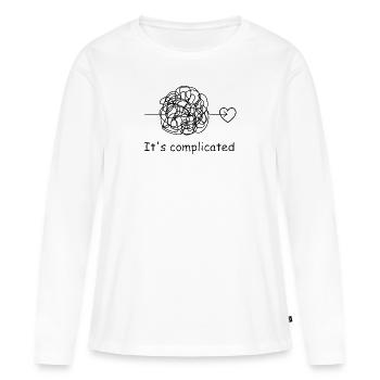 C'est compliqué - Amour - T-shirt manches longues Premium bio Femme - blanc - Devant - Julia (174cm)