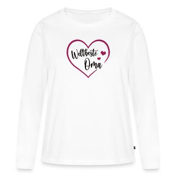 Weltbeste Oma Großmutter Best Grandma Beste Omi - Frauen Premium Bio Langarmshirt - Weiß - Vorne - Julia (174cm)